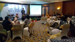 Suasana presscom di Hotel Borobudur Jakarta (foto : Nur Terbit)