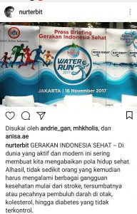 Ulasan air mineral di akun Instagram @NurTerbit