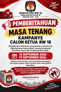 Pengumuman masa tenang dari Pengurus KPU-RW - Komisi Pemilihan Umum Rukun Warga (foto dok KPU-RW)